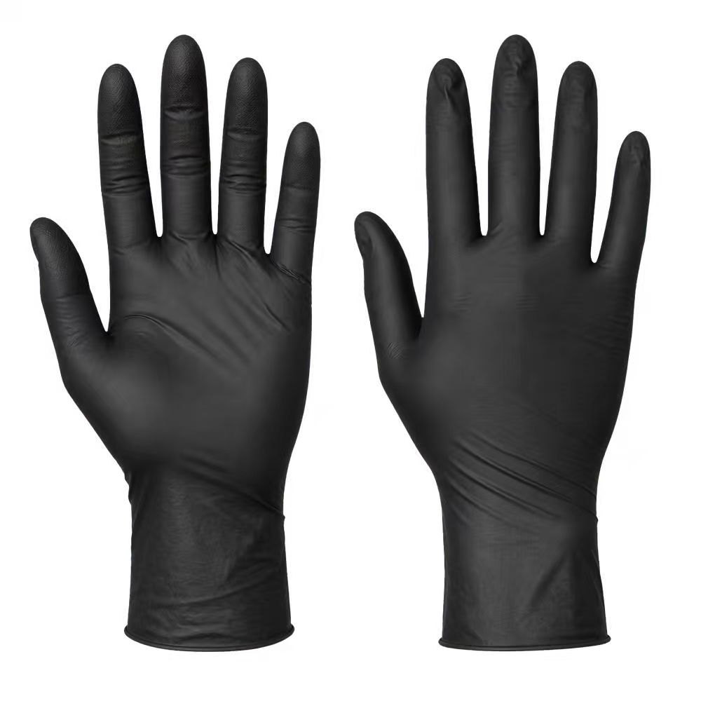 Black nitrile exam glove